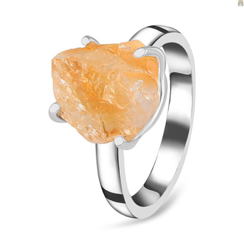 Citrine Rough Ring-R-Size-8 CIT-2-144