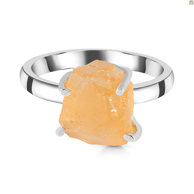 Citrine Rough Ring-R-Size-9 CIT-2-15