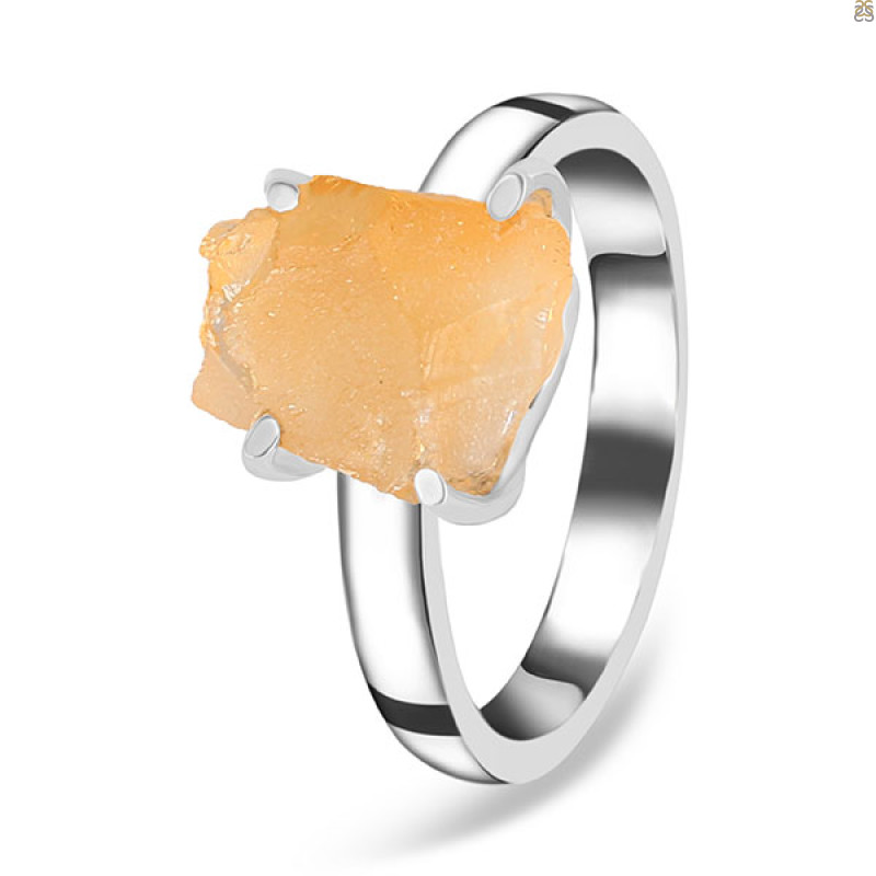 Citrine Rough Ring-R-Size-9 CIT-2-15