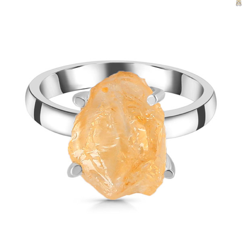 Citrine Rough Ring-R-Size-10 CIT-2-151