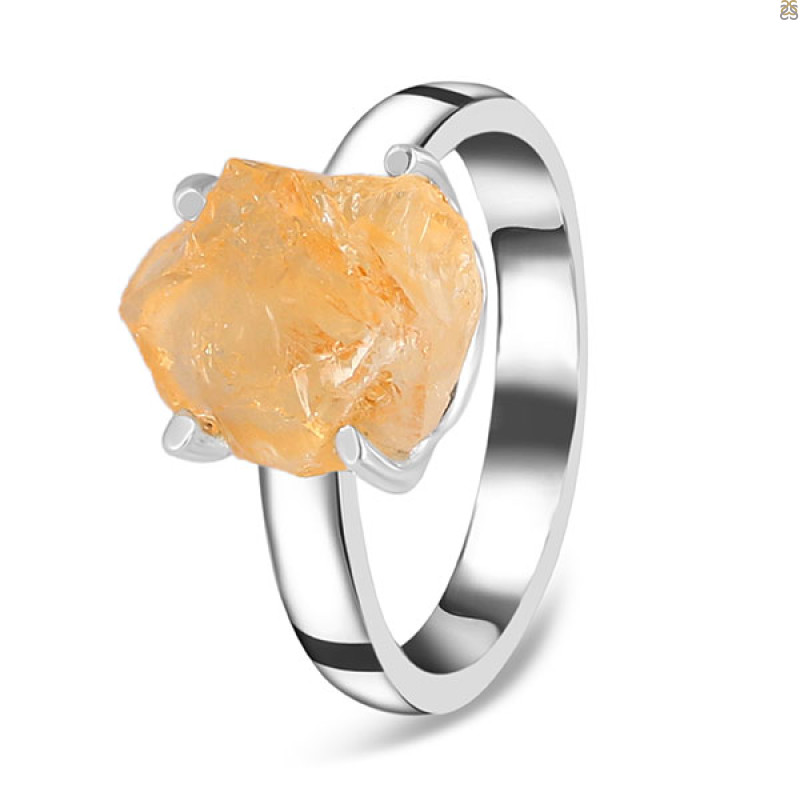 Citrine Rough Ring-R-Size-10 CIT-2-151