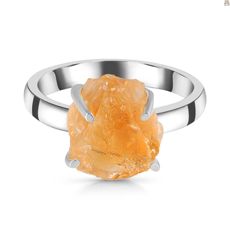 Citrine Rough Ring-R-Size-10 CIT-2-152