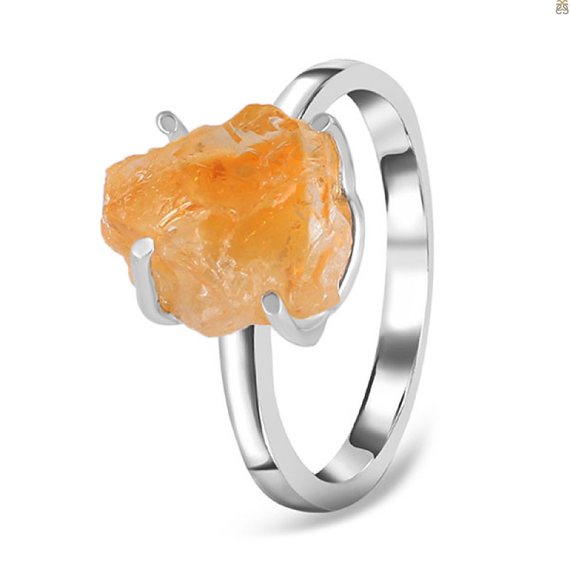Citrine Rough Ring-R-Size-10 CIT-2-152
