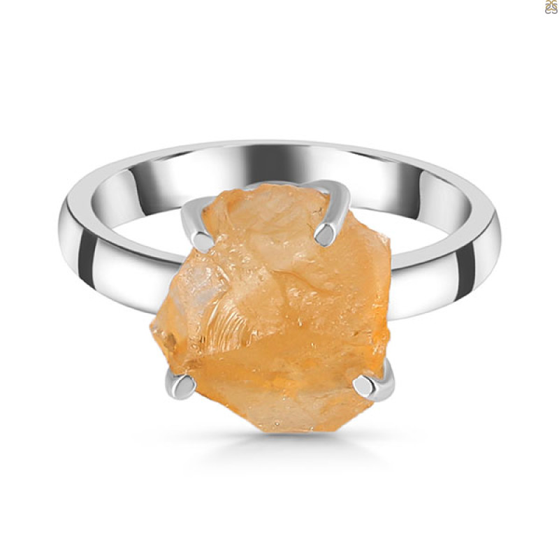 Citrine Rough Ring-R-Size-6 CIT-2-153