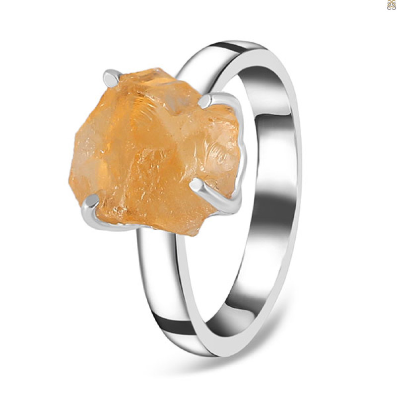 Citrine Rough Ring-R-Size-6 CIT-2-153