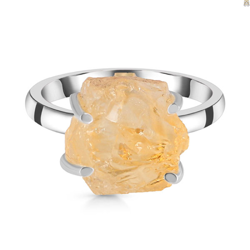 Citrine Rough Ring-R-Size-10 CIT-2-156
