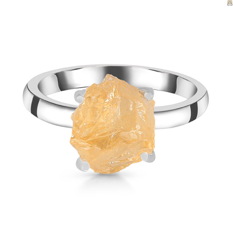 Citrine Rough Ring-R-Size-8 CIT-2-157