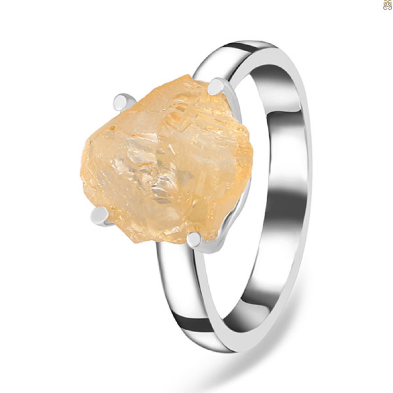Citrine Rough Ring-R-Size-9 CIT-2-158