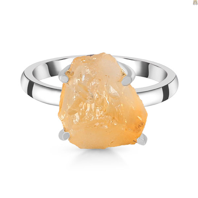 Citrine Rough Ring-R-Size-6 CIT-2-159