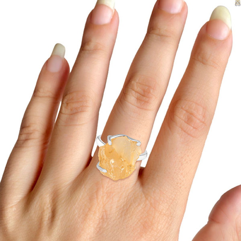 Citrine Rough Ring-R-Size-6 CIT-2-19