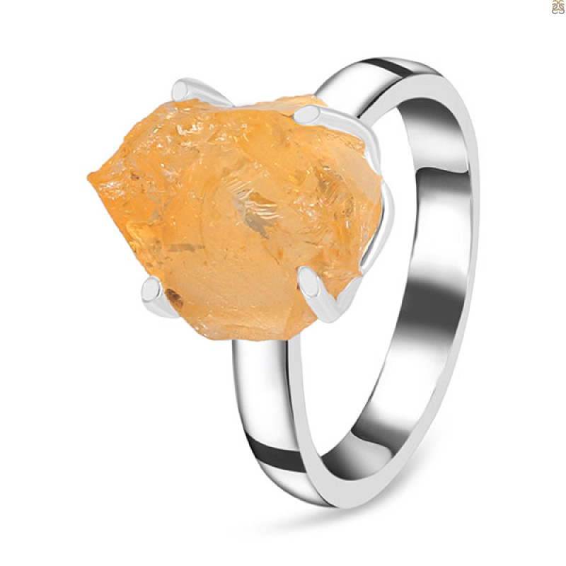 Citrine Rough Ring-R-Size-8 CIT-2-20