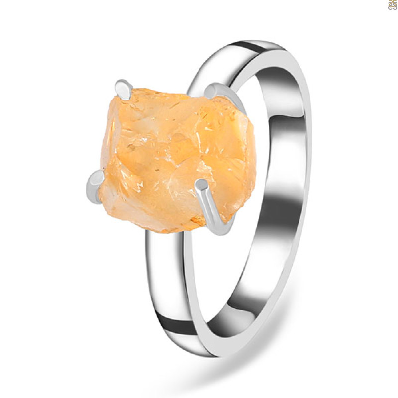 Citrine Rough Ring-R-Size-7 CIT-2-21