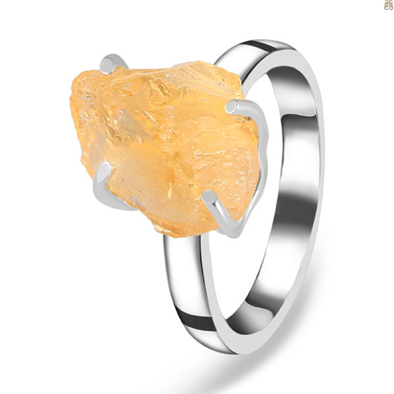 Citrine Rough Ring-R-Size-8 CIT-2-26