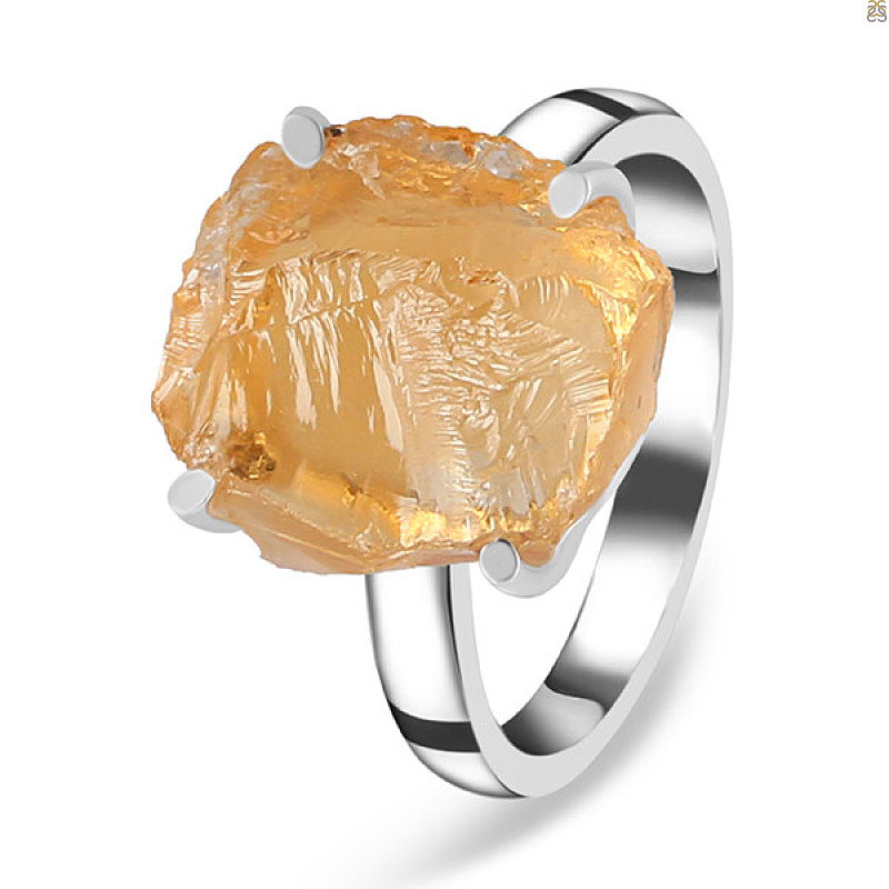 Citrine Rough Ring-R-Size-7 CIT-2-29