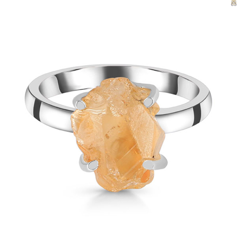 Citrine Rough Ring-R-Size-7 CIT-2-33