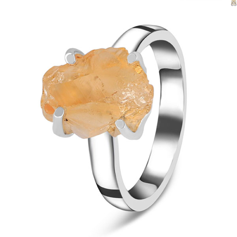 Citrine Rough Ring-R-Size-7 CIT-2-33