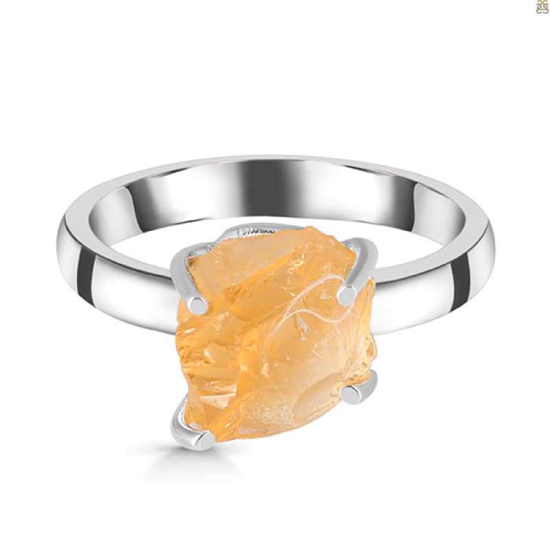 Citrine Rough Ring-R-Size-8 CIT-2-35