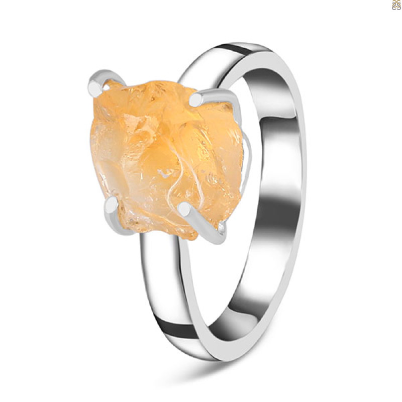 Citrine Rough Ring-R-Size-8 CIT-2-35