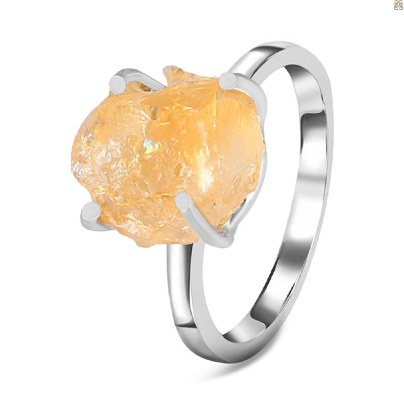 Citrine Rough Ring-R-Size-5 CIT-2-4