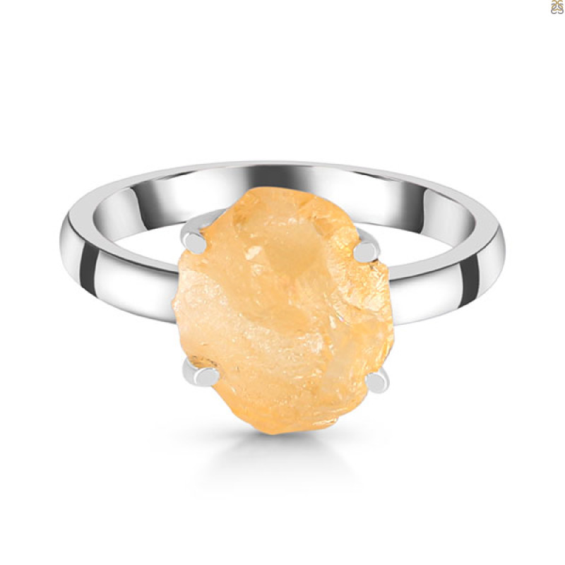 Citrine Rough Ring-R-Size-6 CIT-2-40
