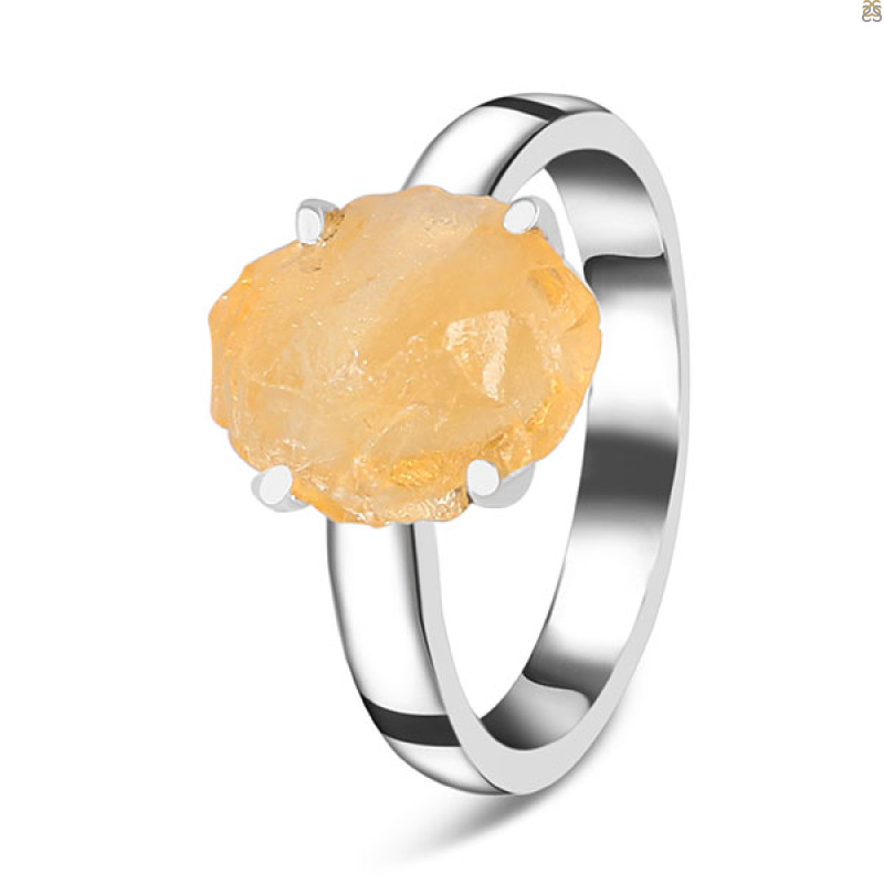 Citrine Rough Ring-R-Size-6 CIT-2-40