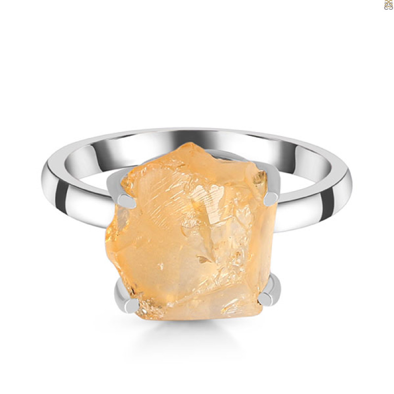 Citrine Rough Ring-R-Size-10 CIT-2-41