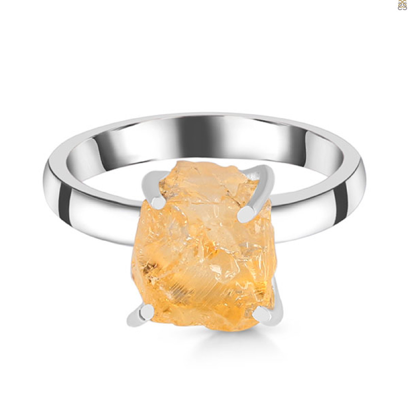 Citrine Rough Ring-R-Size-8 CIT-2-42