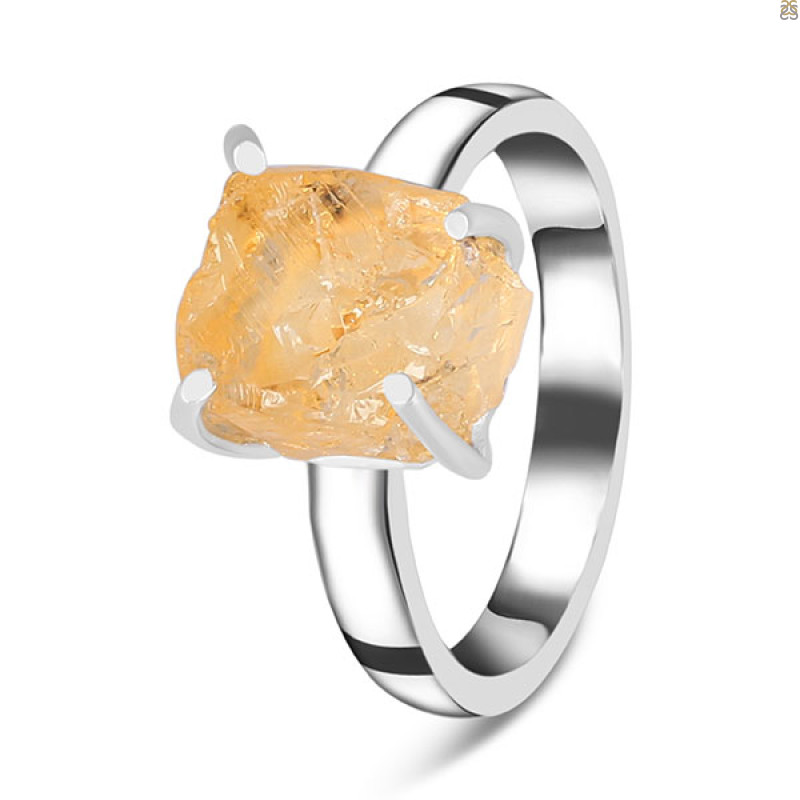 Citrine Rough Ring-R-Size-8 CIT-2-42