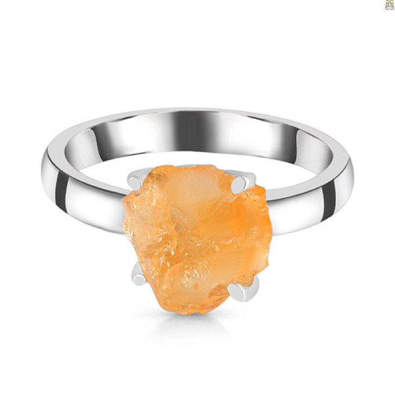 Citrine Rough Ring-R-Size-10 CIT-2-44