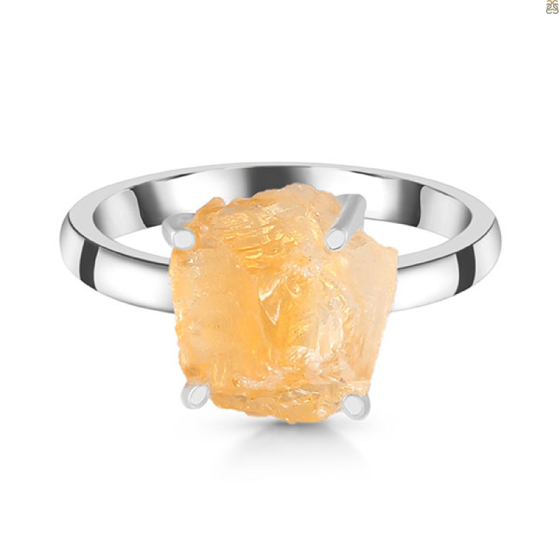 Citrine Rough Ring-R-Size-9 CIT-2-45