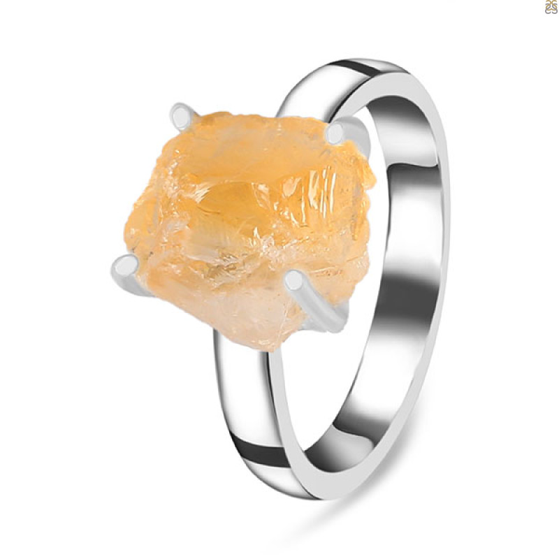 Citrine Rough Ring-R-Size-9 CIT-2-45