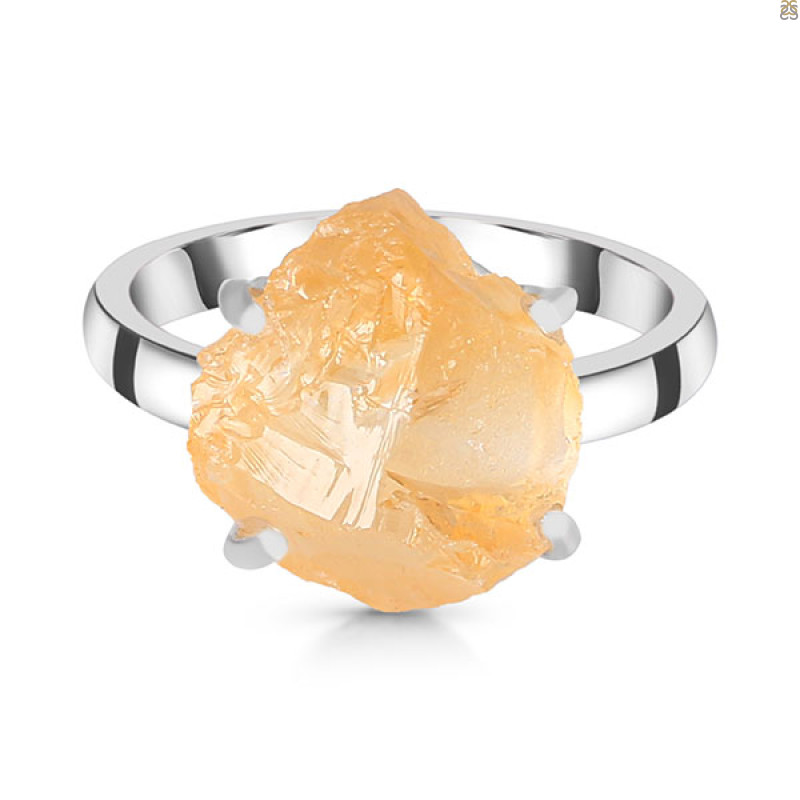 Citrine Rough Ring-R-Size-8 CIT-2-46