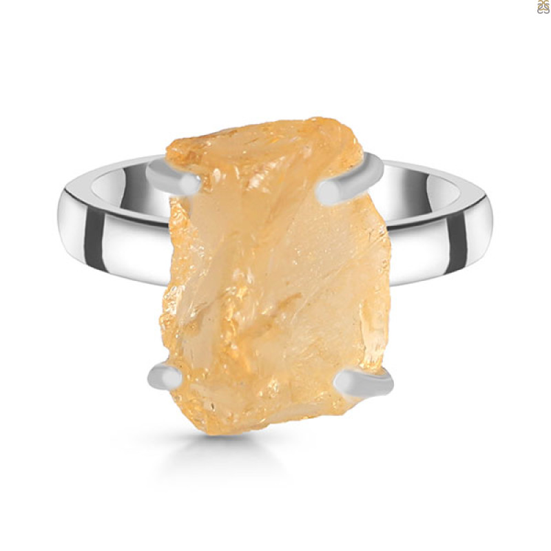 Citrine Rough Ring-R-Size-10 CIT-2-49