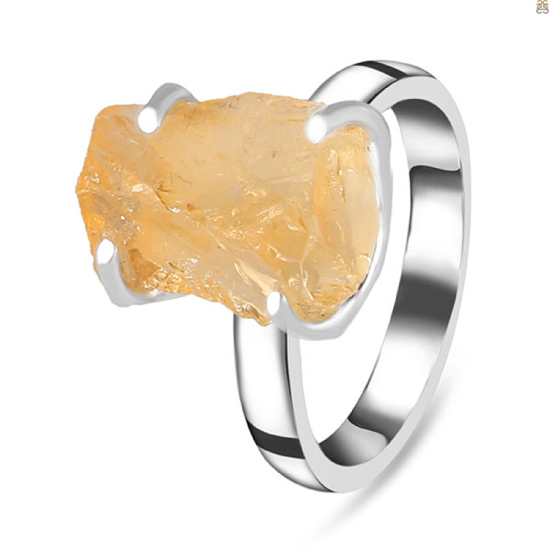 Citrine Rough Ring-R-Size-10 CIT-2-49
