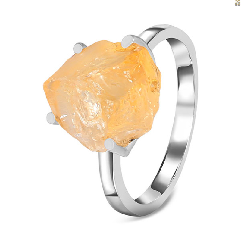 Citrine Rough Ring-R-Size-6 CIT-2-5