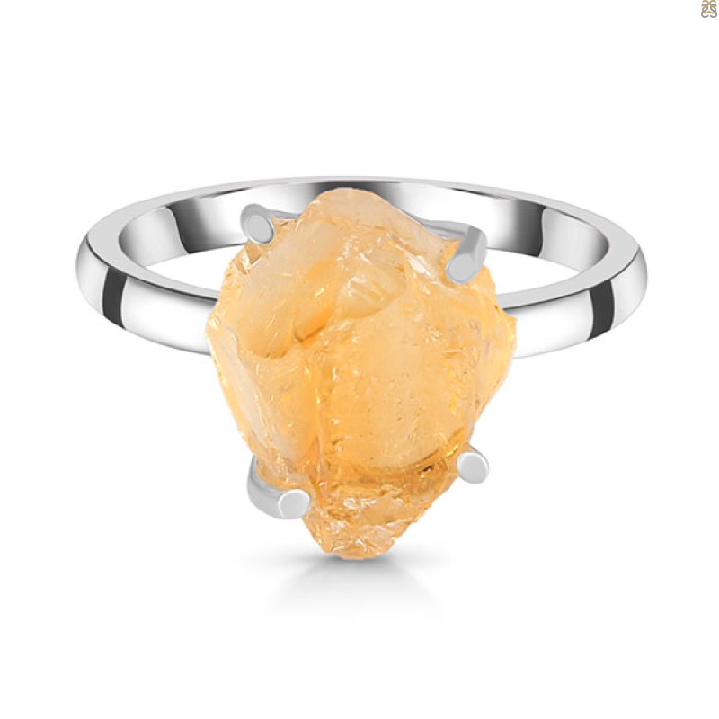 Citrine Rough Ring-R-Size-8 CIT-2-52