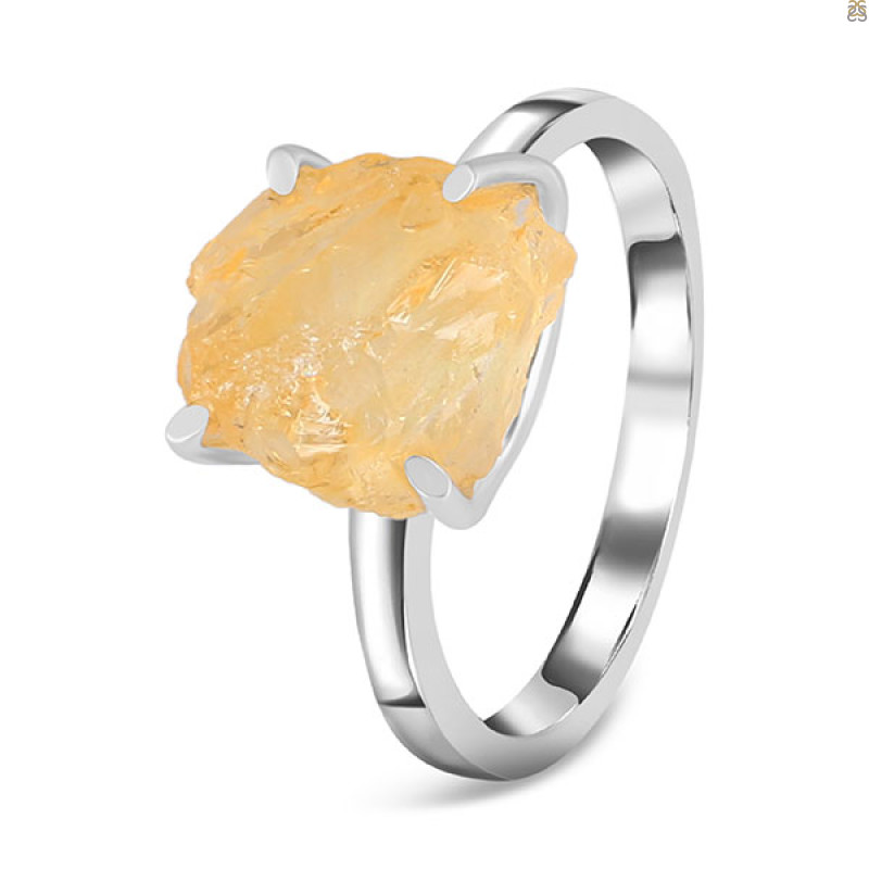 Citrine Rough Ring-R-Size-10 CIT-2-56