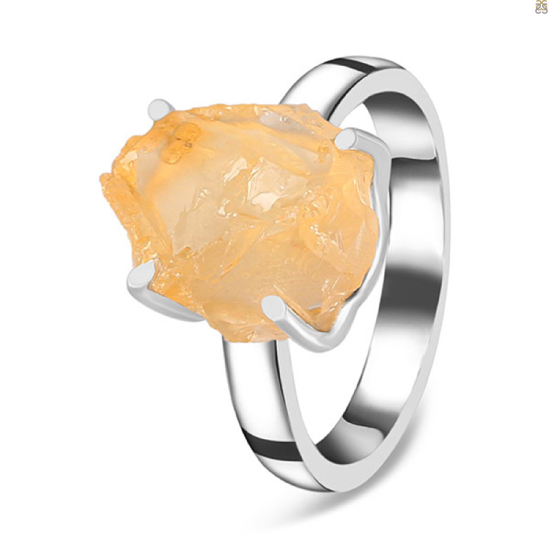 Citrine Rough Ring-R-Size-8 CIT-2-61