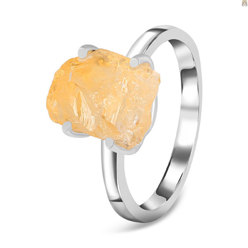 Citrine Rough Ring-R-Size-8 CIT-2-64