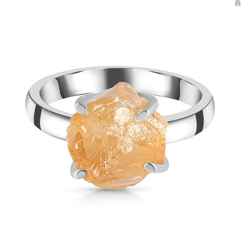 Citrine Rough Ring-R-Size-8 CIT-2-69