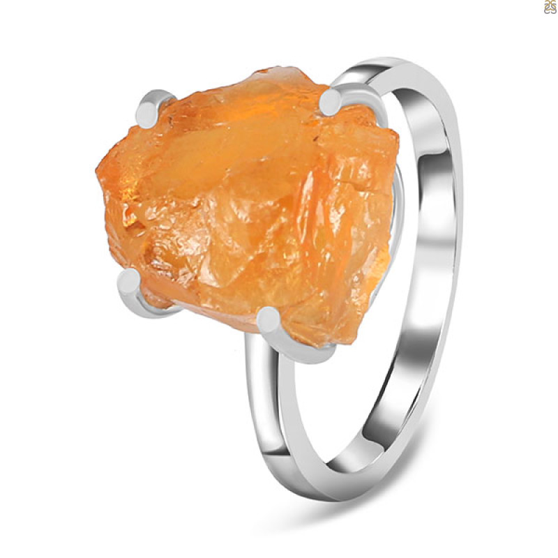 Citrine Rough Ring-R-Size-6 CIT-2-7