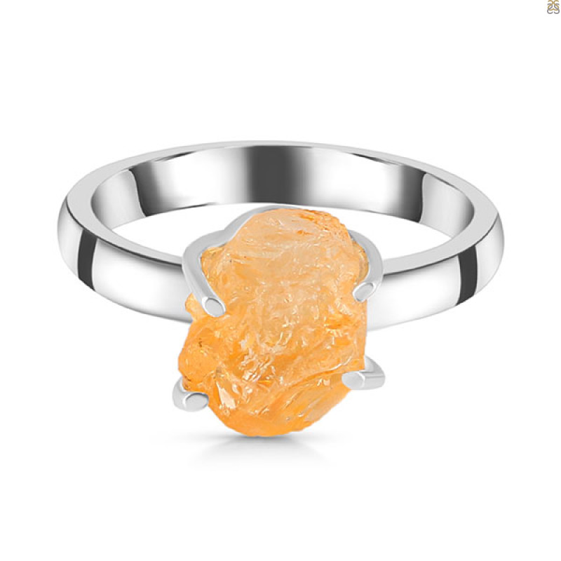 Citrine Rough Ring-R-Size-10 CIT-2-73