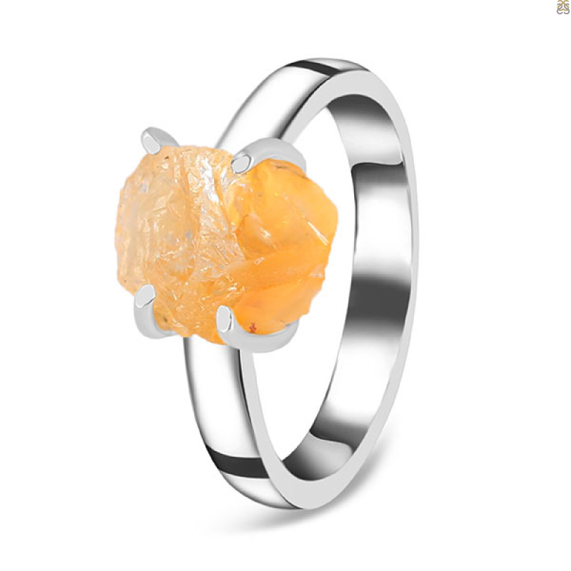 Citrine Rough Ring-R-Size-10 CIT-2-73