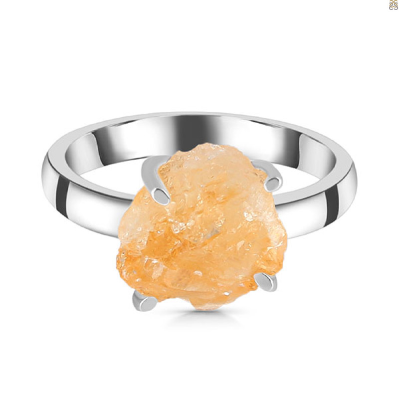 Citrine Rough Ring-R-Size-6 CIT-2-75