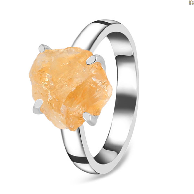 Citrine Rough Ring-R-Size-6 CIT-2-75