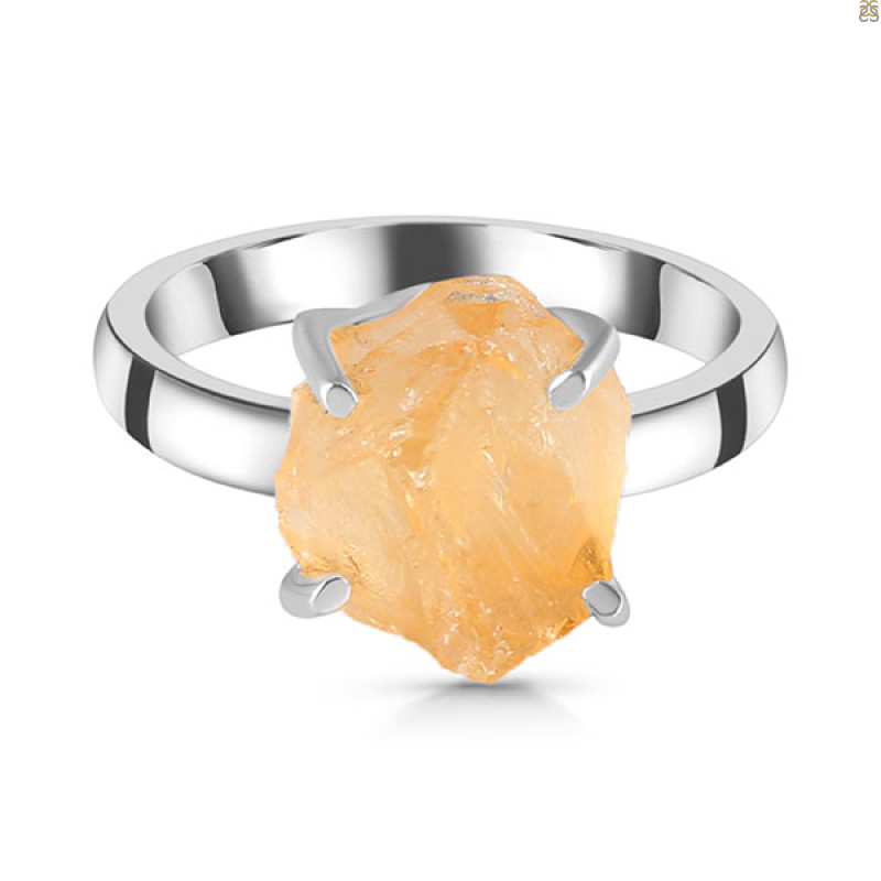 Citrine Rough Ring-R-Size-9 CIT-2-77