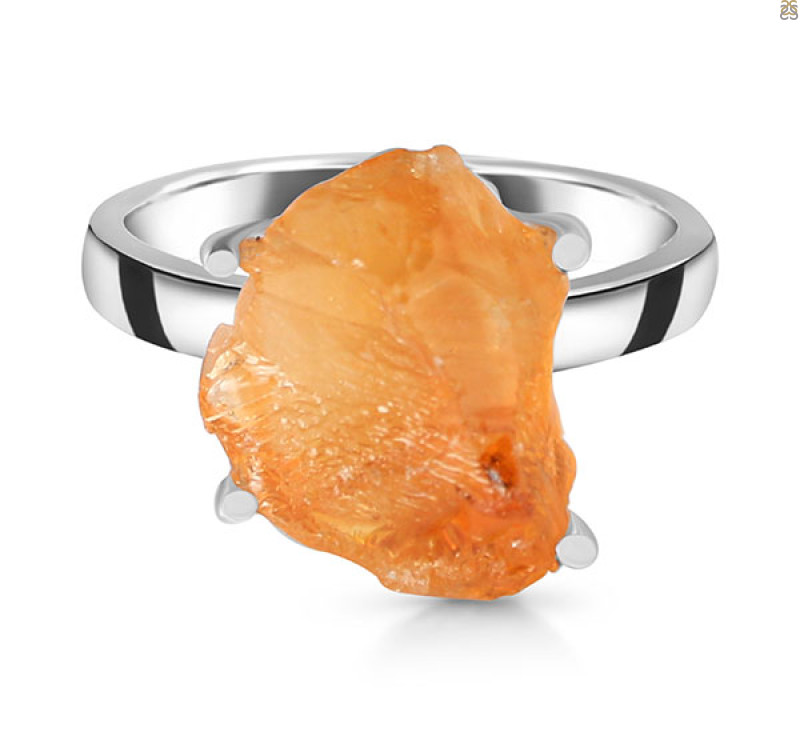Citrine Rough Ring-R-Size-7 CIT-2-81