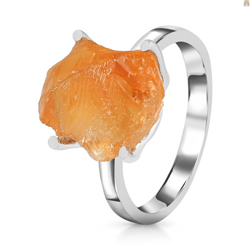 Citrine Rough Ring-R-Size-7 CIT-2-81