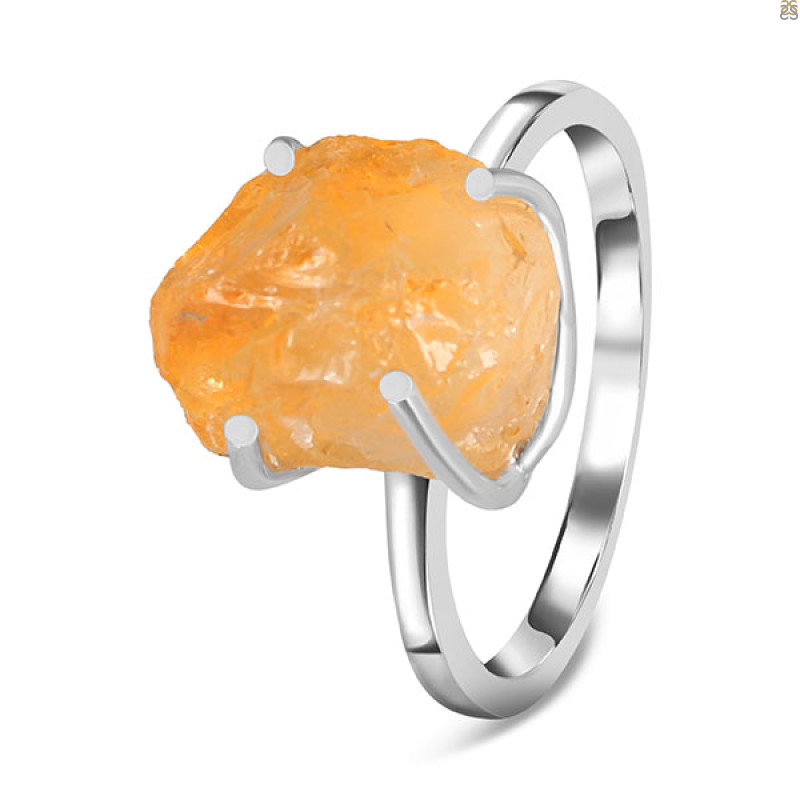 Citrine Rough Ring-R-Size-6 CIT-2-9