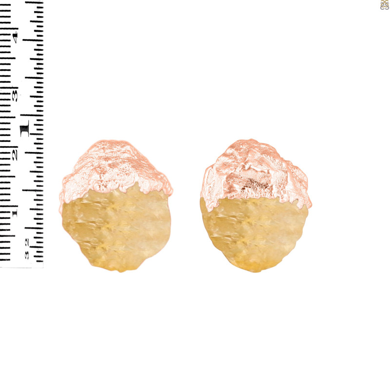 Citrine Raw Crystal Stud Earring CIT-RCYE-2